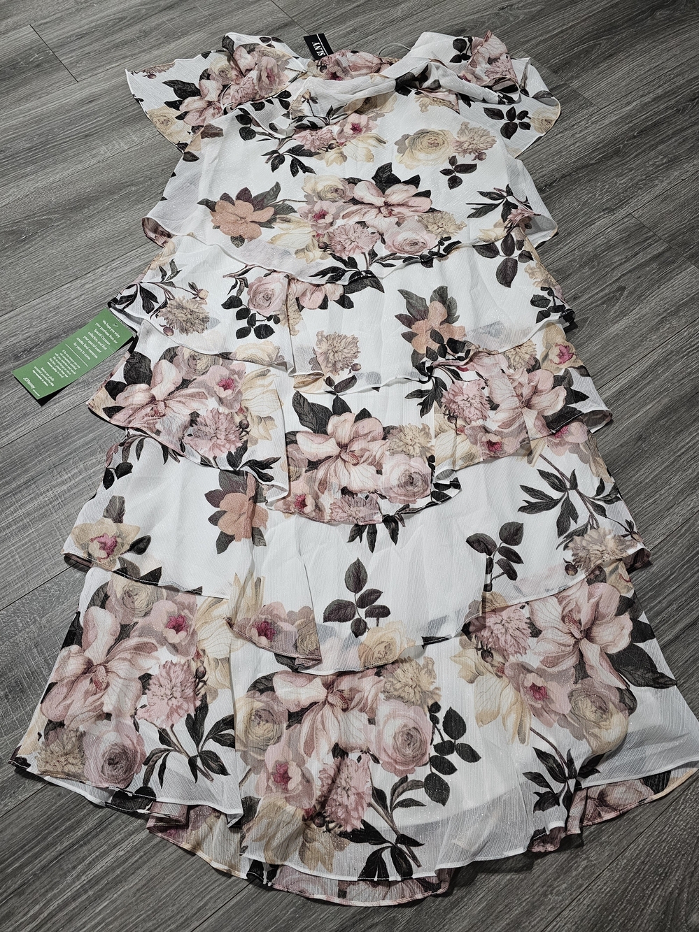 SLNY Floral Tiered dress